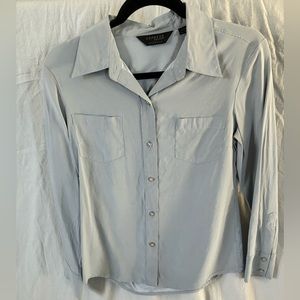 Express gray button down blouse (S)
